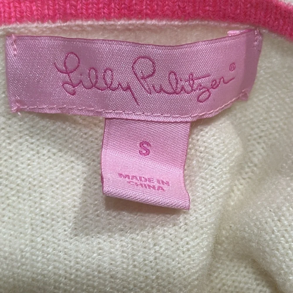 Lilly Pulitzer Cashmere Embellished Llama Fringe Sweater Size S - EUC - Picture 4 of 5